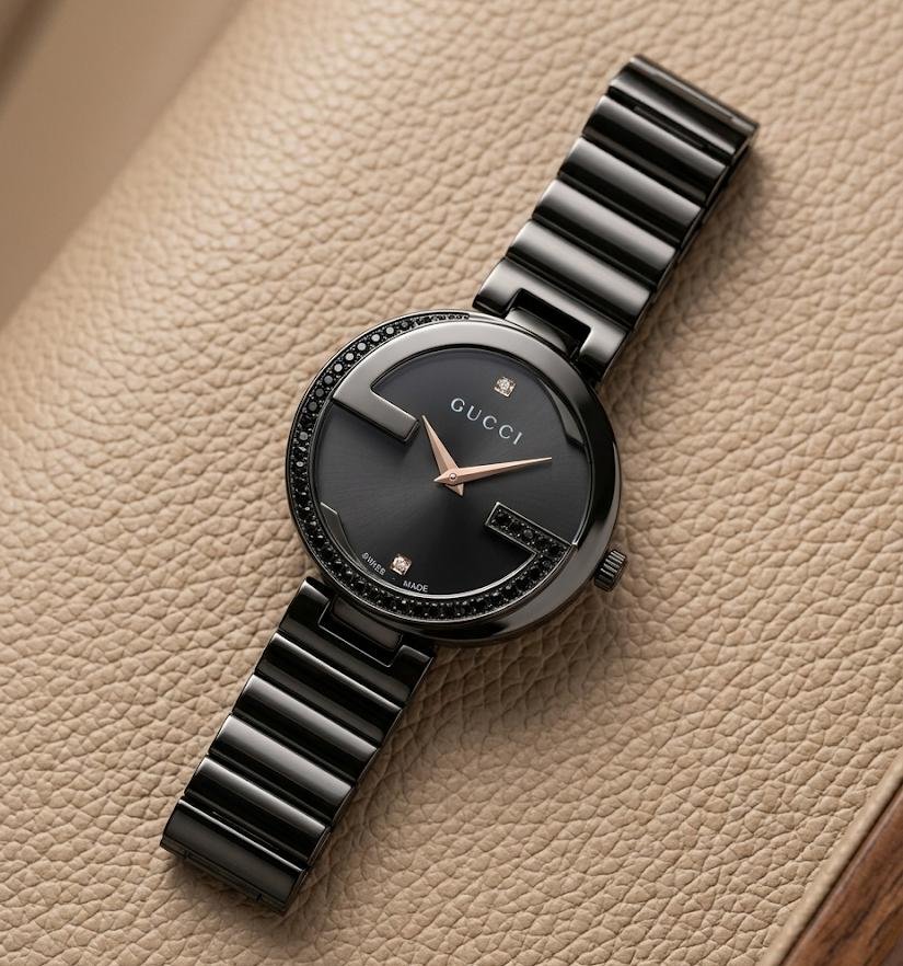 First Copy Gucci Black Watch Diamond In India