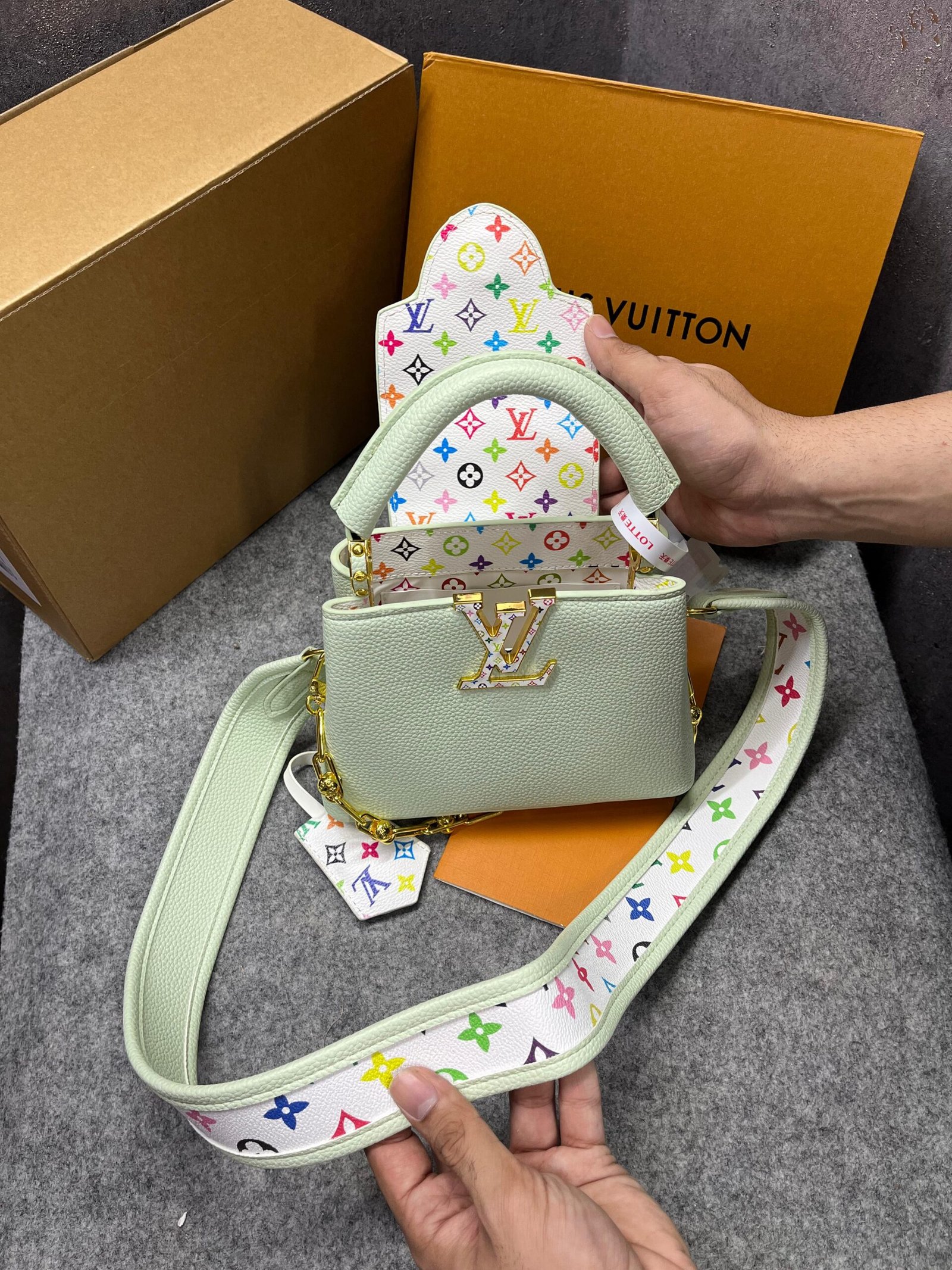 First Copy Louis Vuitton Bag Green Colour