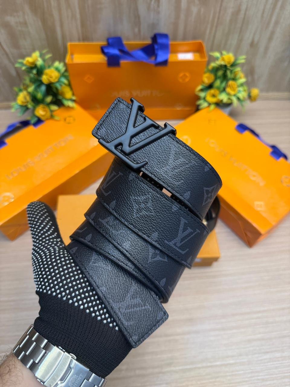Buy First Copy Louise Vuitton Belt Black