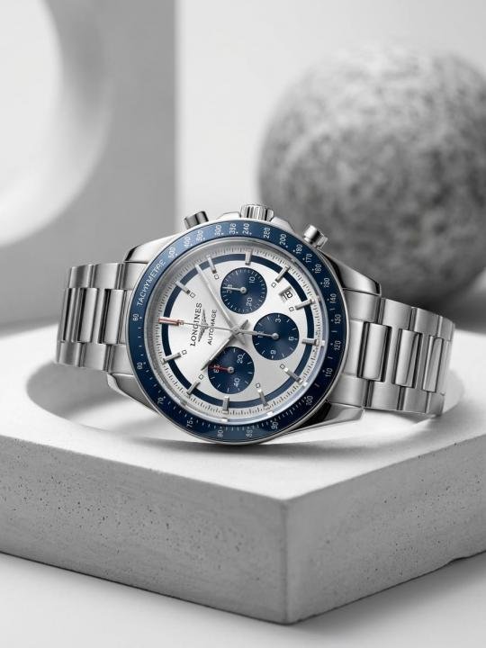 Longines Conquest Chronograph Navy Blue White dial sports watch for men