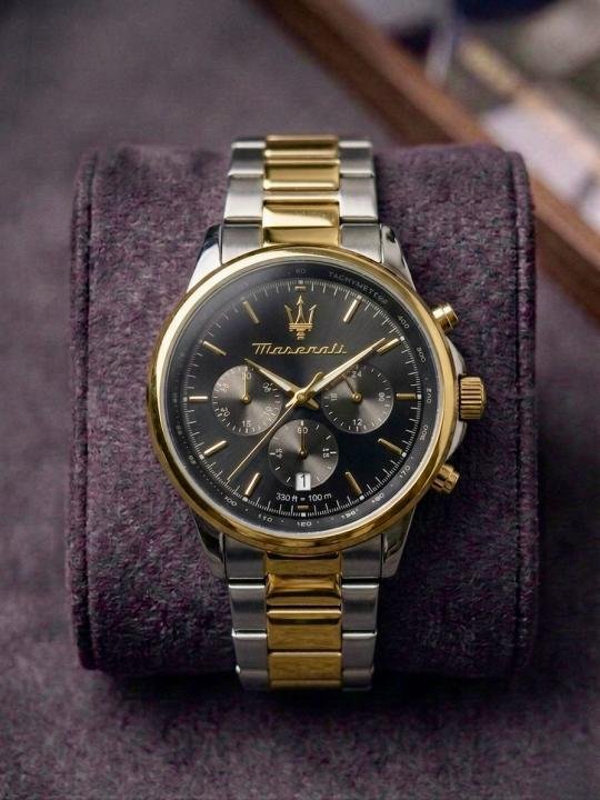 Maserati Black Gold Two Tone Watch for Men