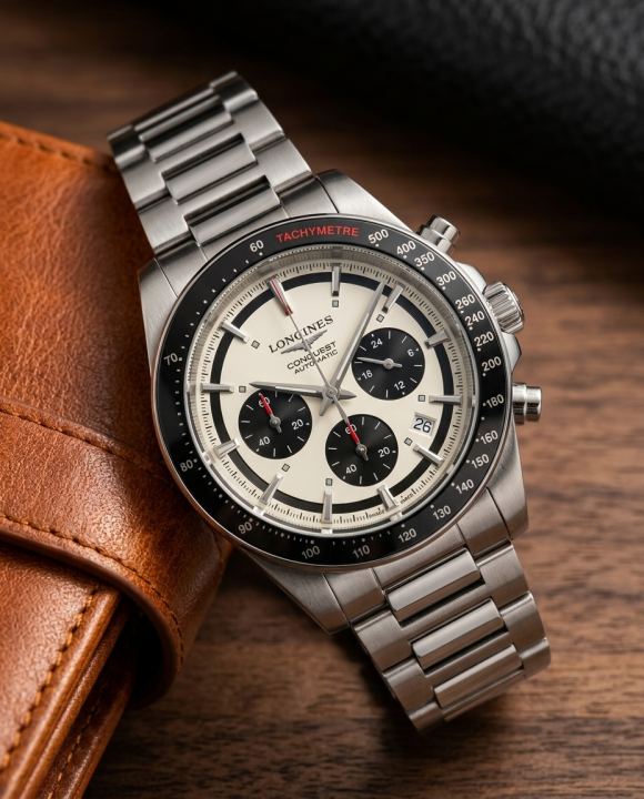 Luxury chronograph watch by Longines for men in India