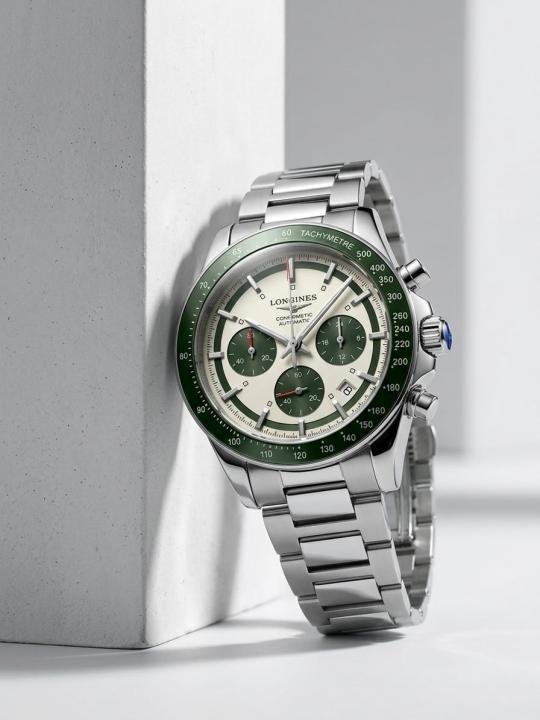 Buy First Copy Longies Watch In India, Green White Dail Case And Stainless Steel Belt