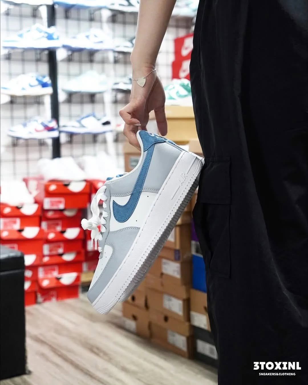 Buy Nike Air Force 1 First Copy luxury blue sneakers with premium finishing in india