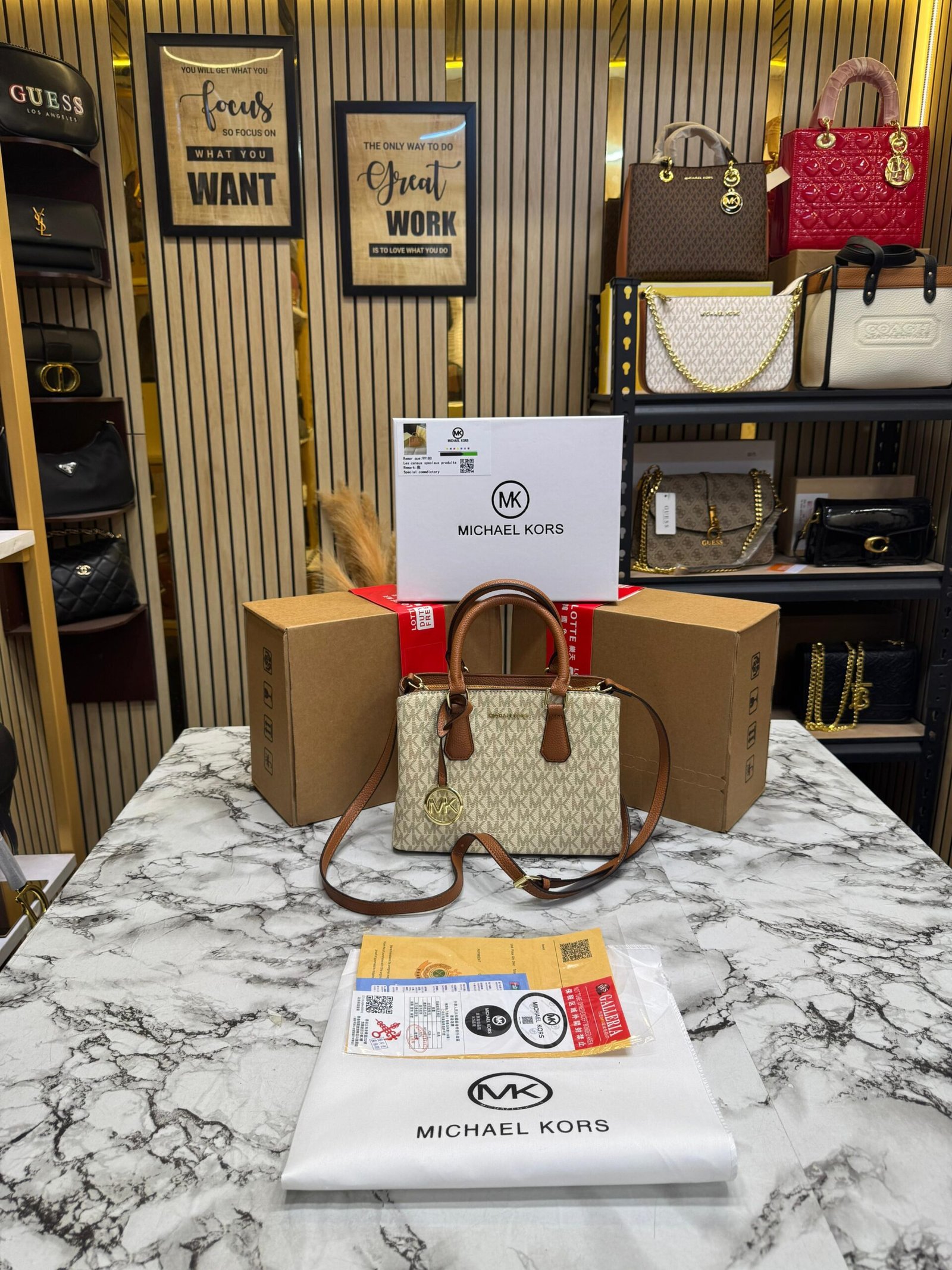 Premium Designer First Copy Michel Kors White Bag India