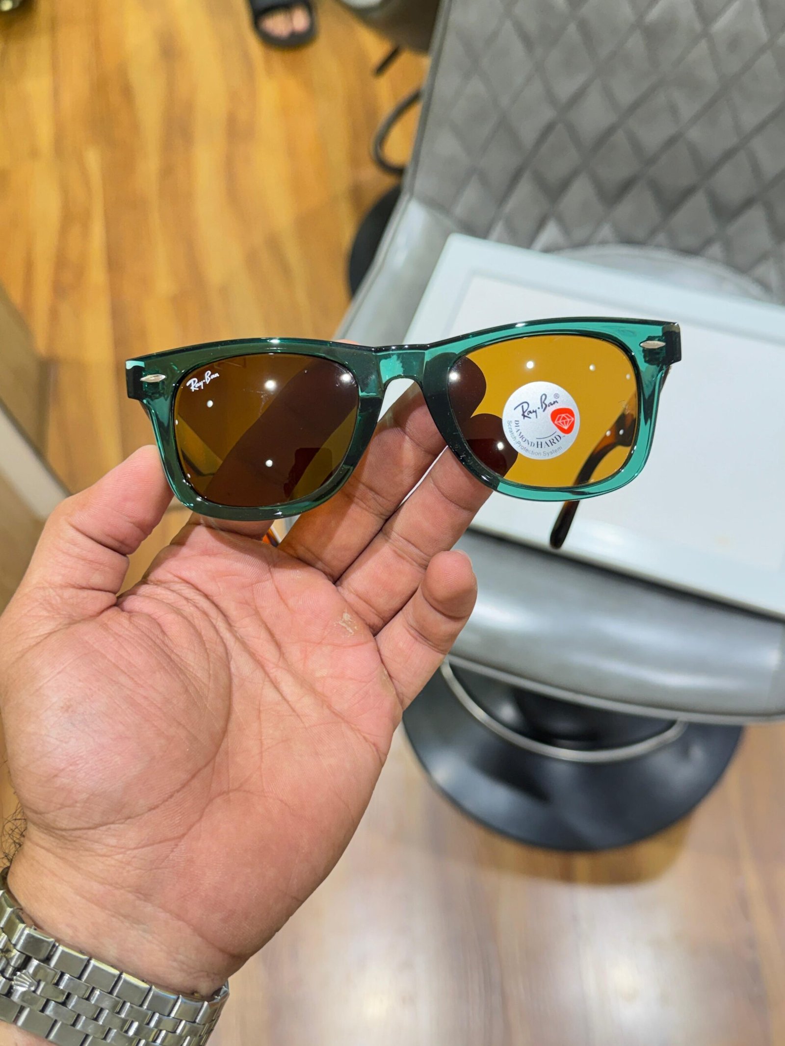Rayban Olive Tiger Brown 1st Copy Ray Ban Sunglasses for Men