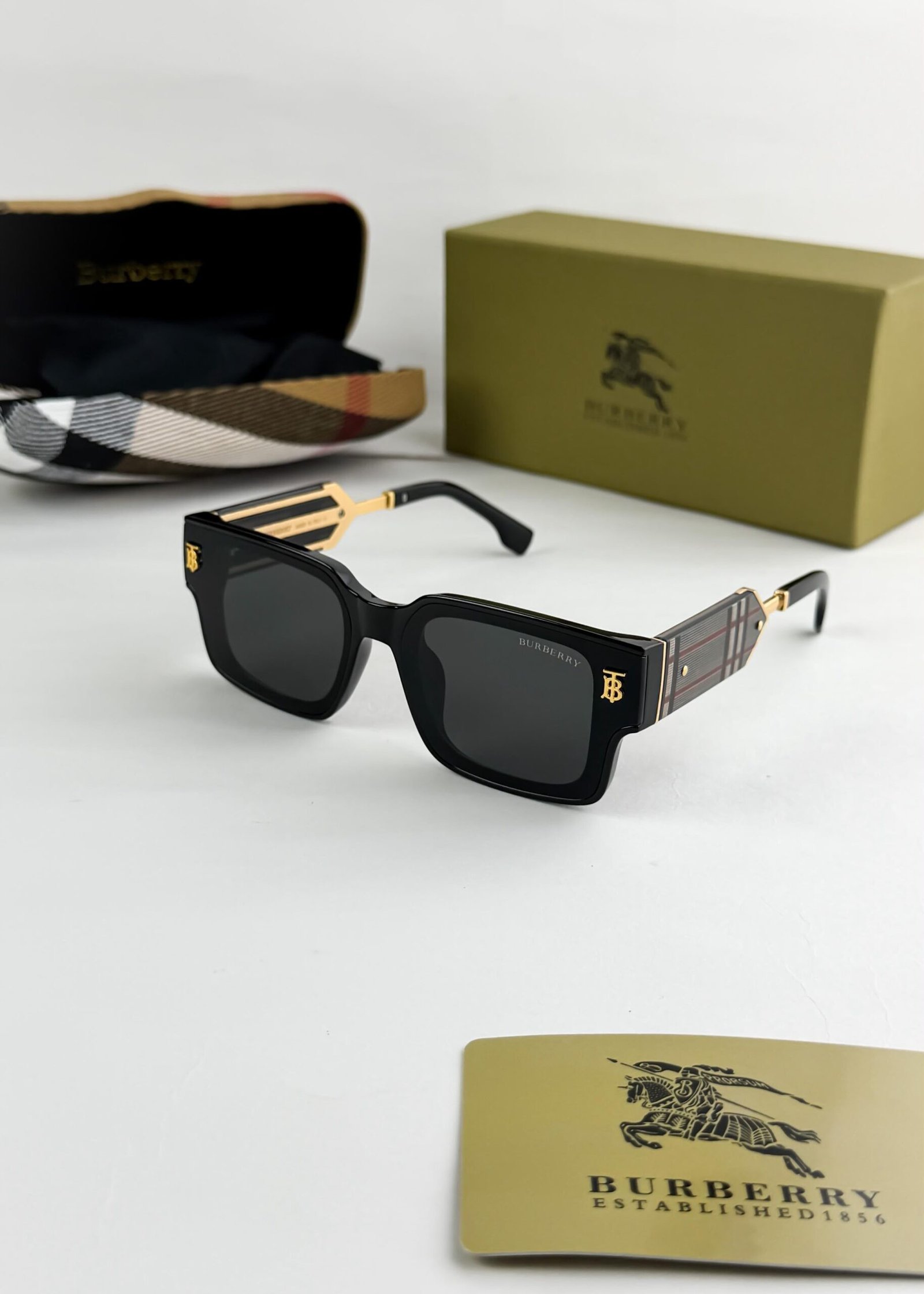 Burberry Gold Black1st Copy Sunglasses
