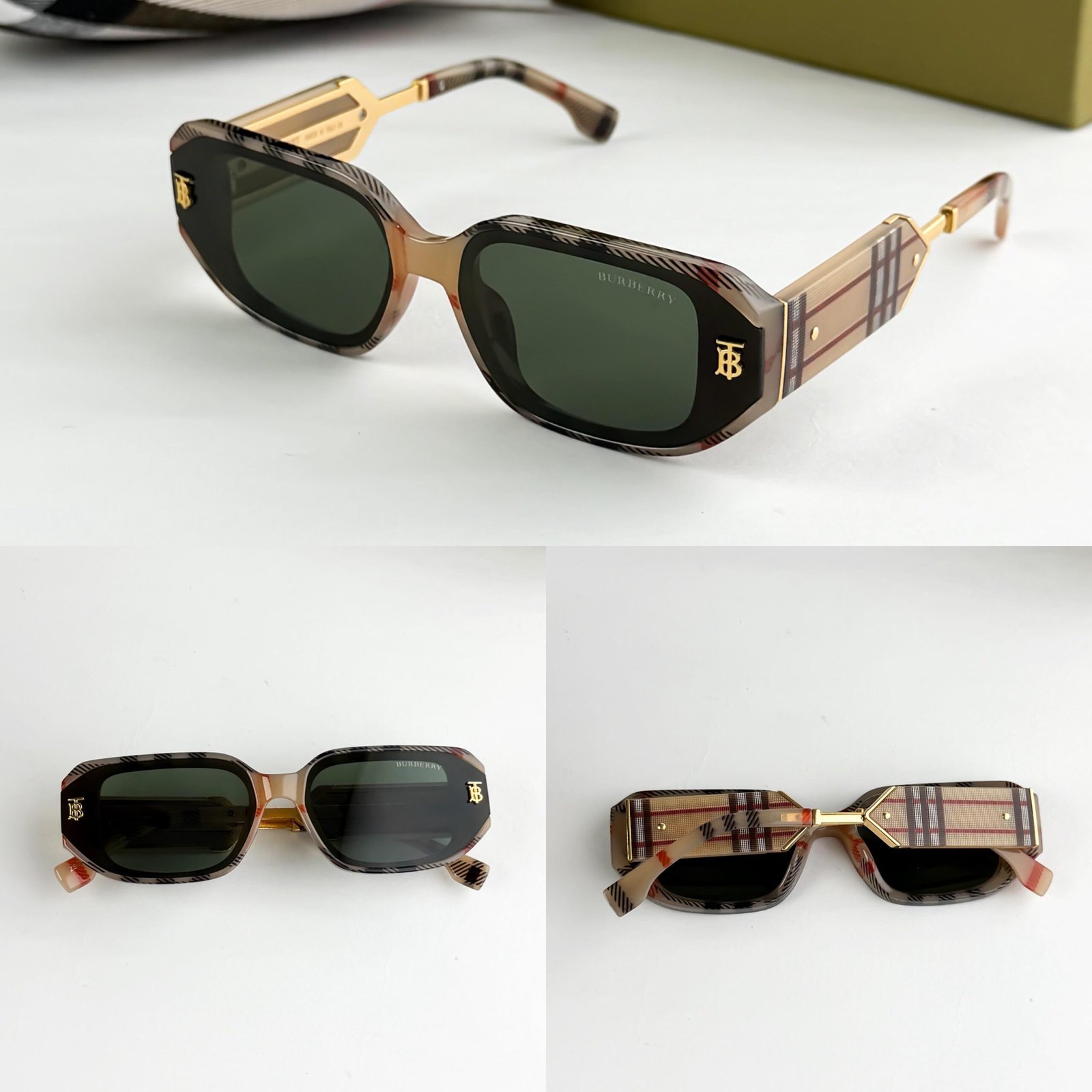 Buy Burberry Gold Green Premium 1st Copy Sunglasses