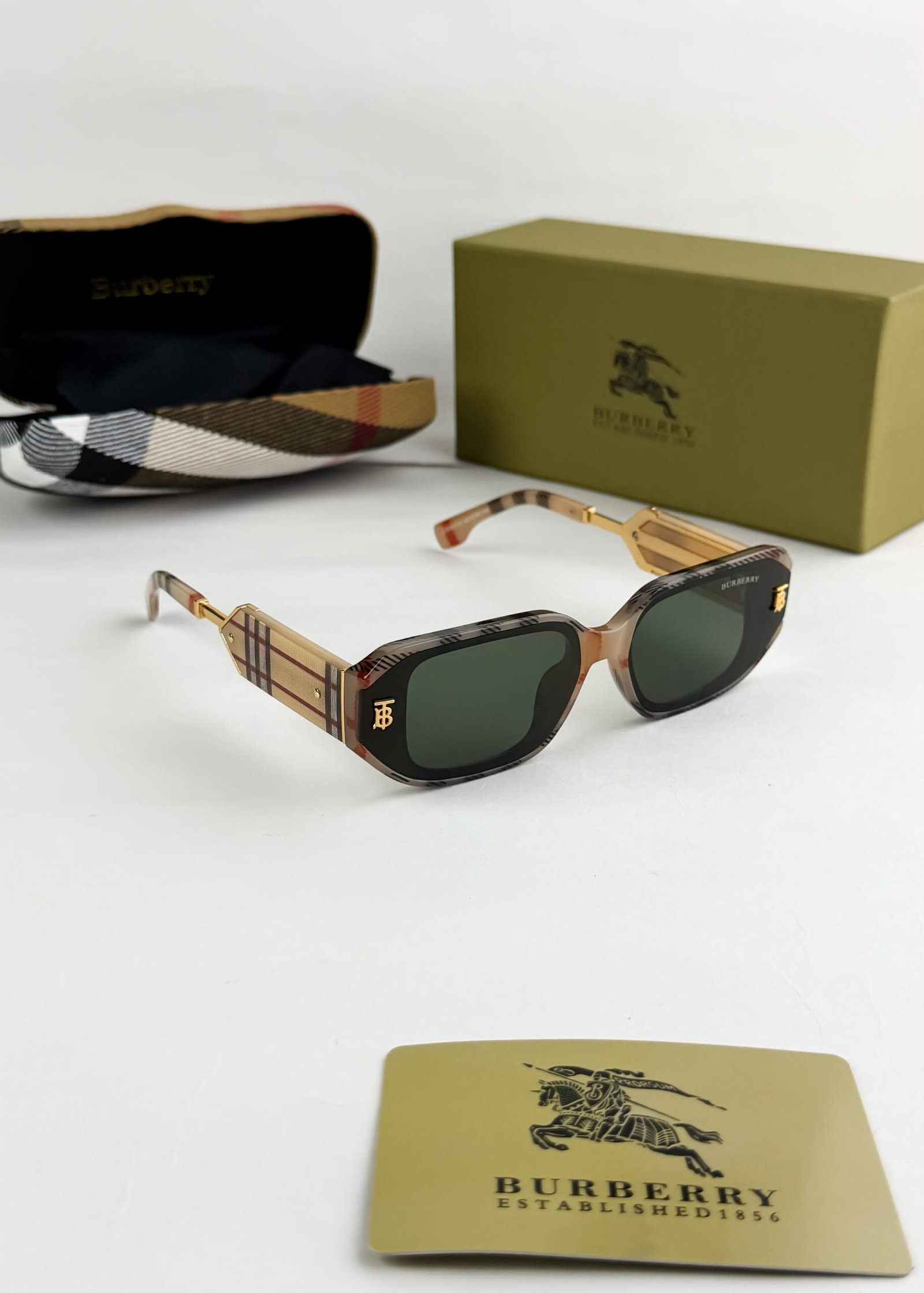 Premium Gold Frame Burberry Sunglasses