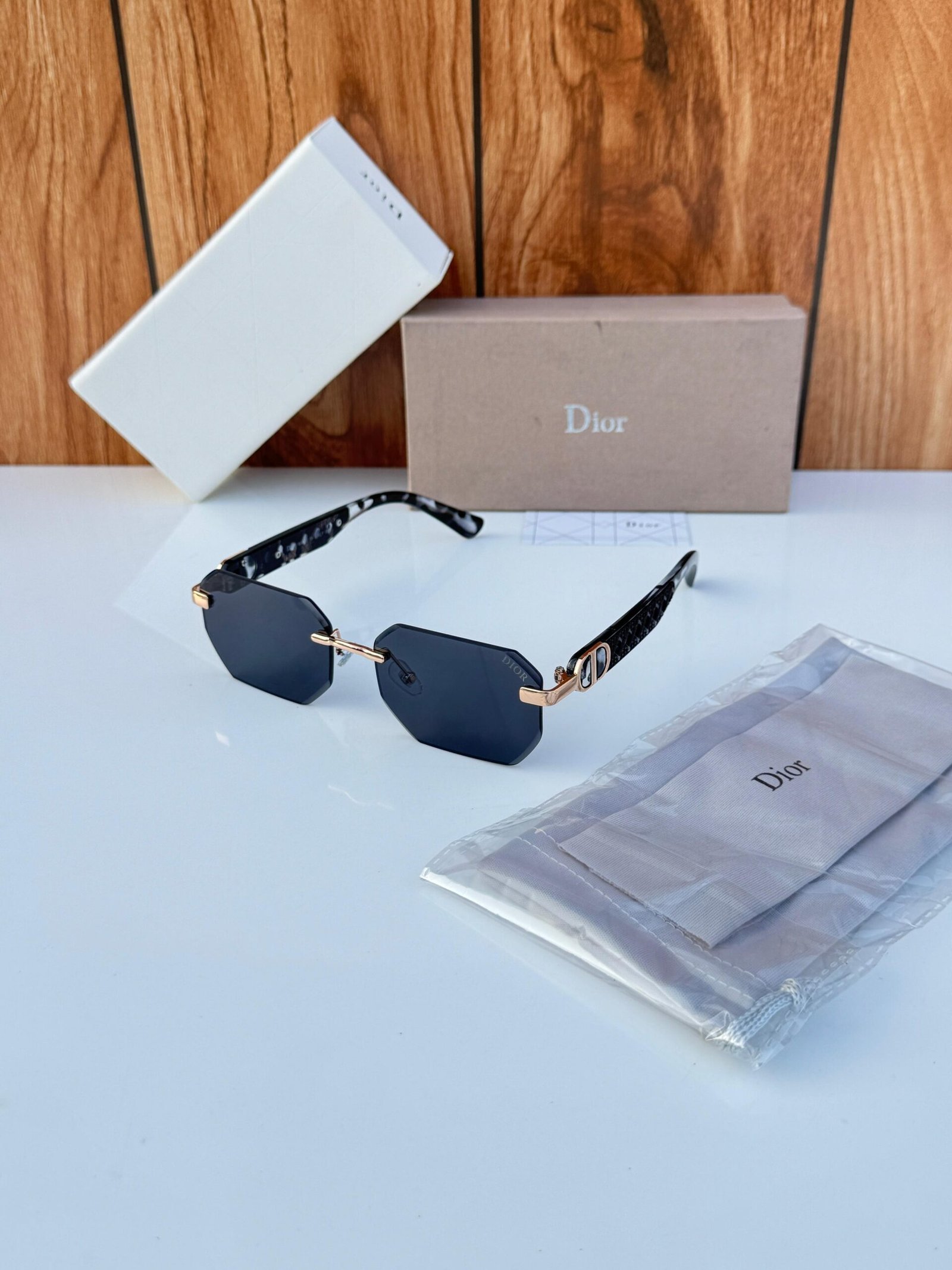 Dior 15084 Gold Black 1st Copy Sunglasses