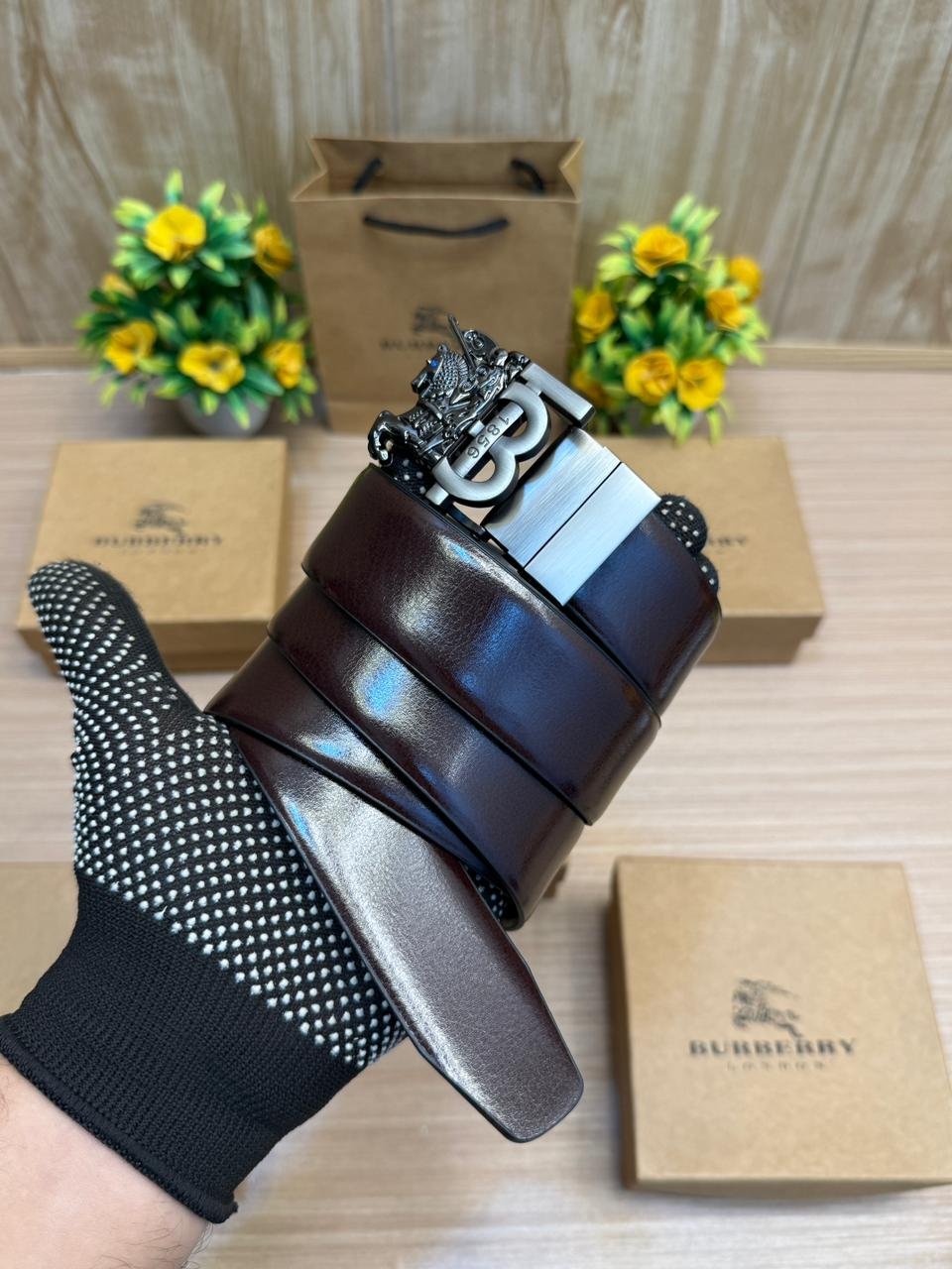 Luxury Reversible Belt Black Brown Dual Side Design