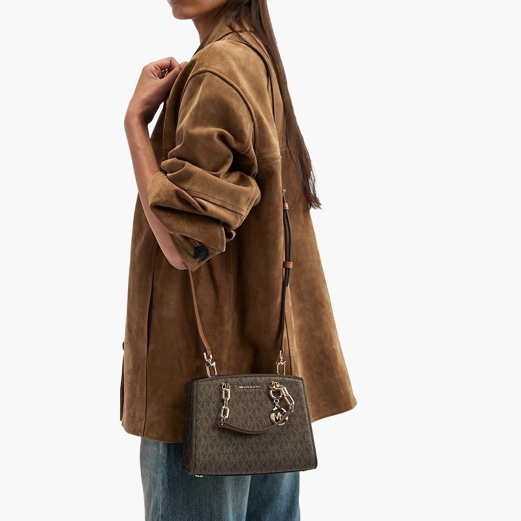 Michael Kors Cynthia Small Signature Logo Satchel Women's Handbag