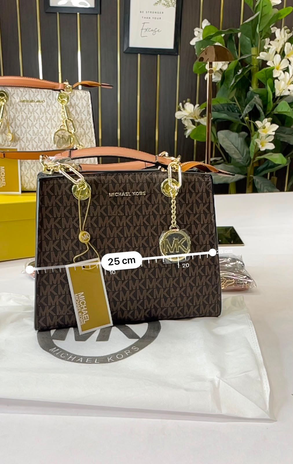 Michael Kors Cynthia Small Signature Women's Handbag Size