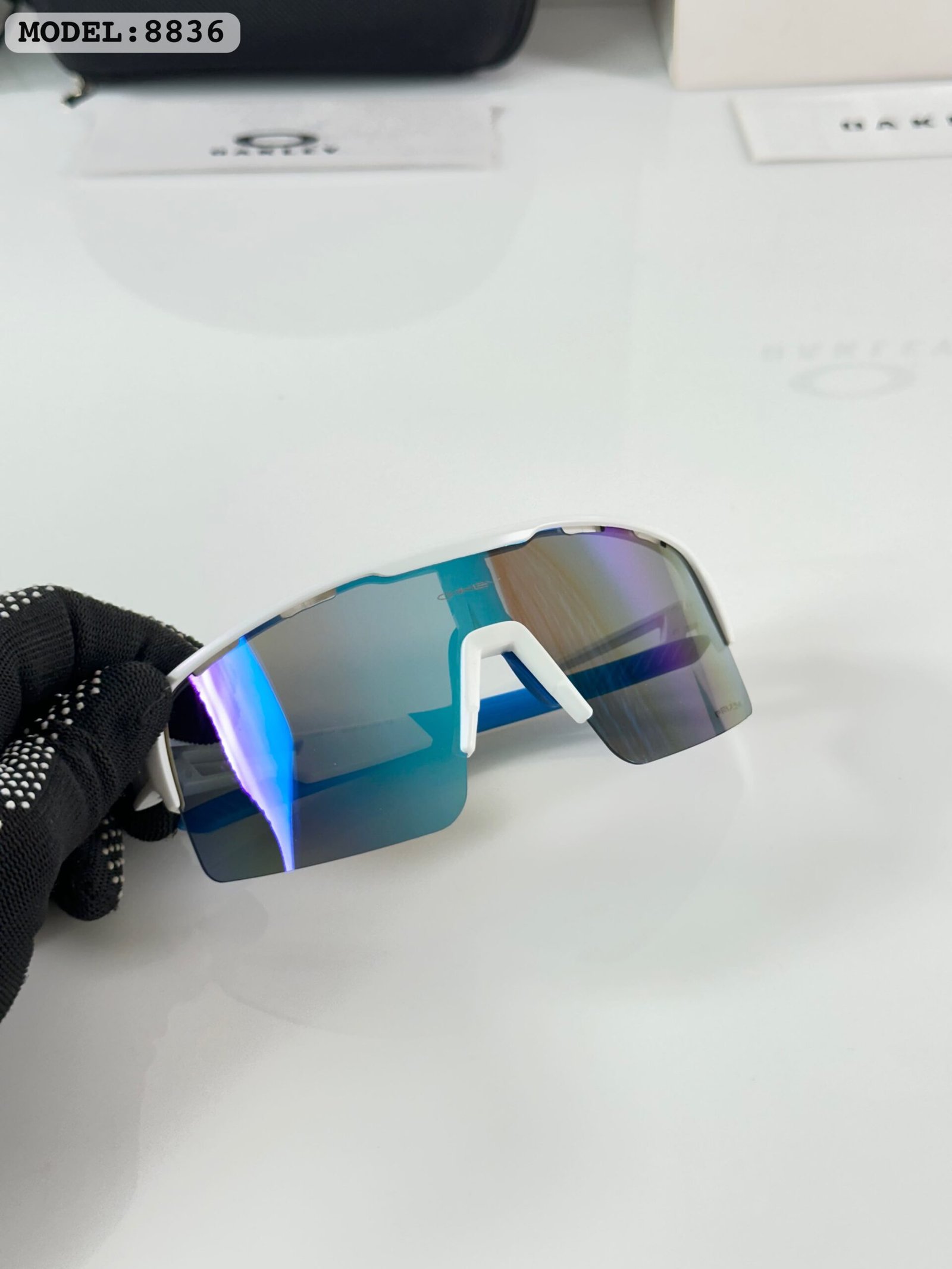 Imported Oakley White 1st copy sunglasses available at Mr Celebrity.