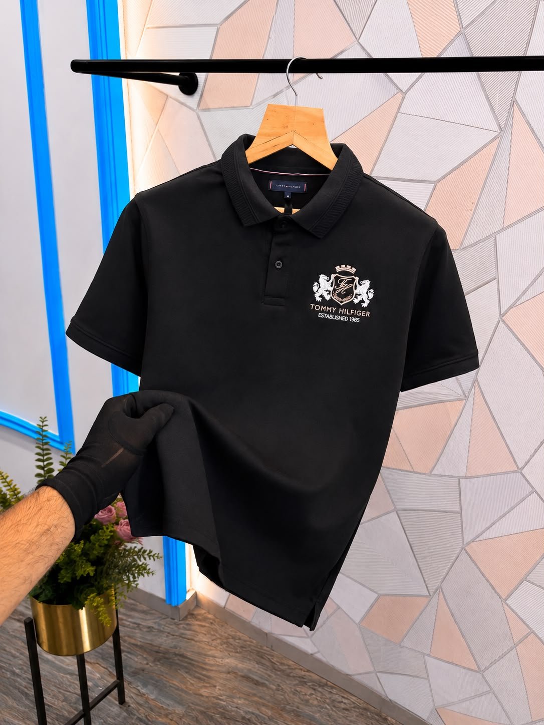 Black Stylish branded inspired polo t-shirt