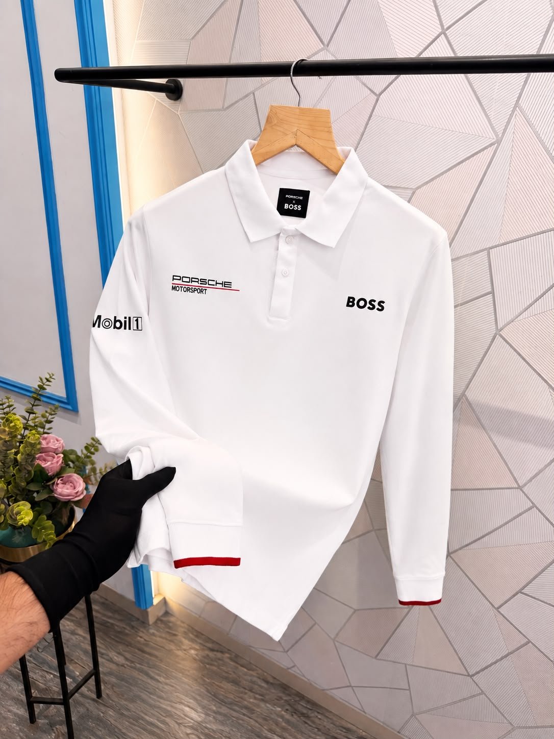 Buy Premium First Copy Boss X Porsche Polo T-Shirt Full Slevees