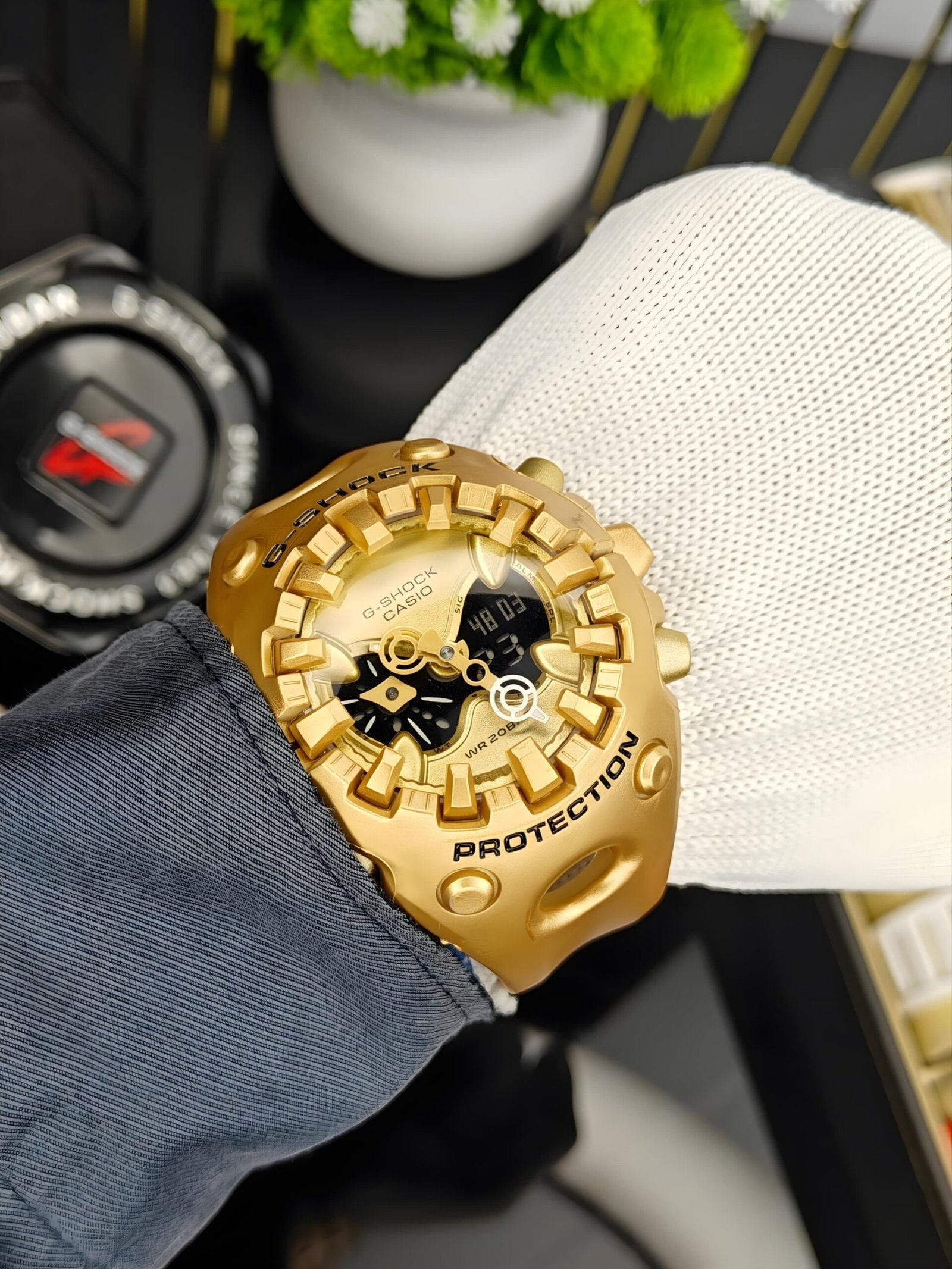 G-Shock Inspired Gold Analog Digital Watch