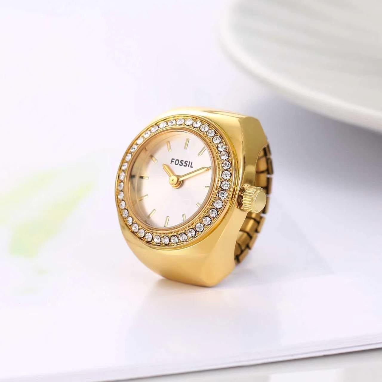buy Fossil diamond gold ring watch