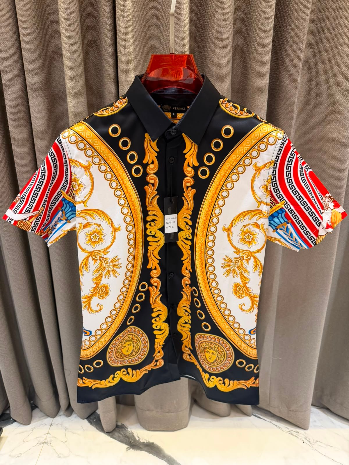 Versace Barocco printed premium first copy clothes half shirt