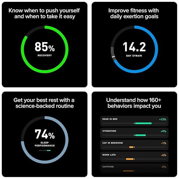 WHOOP 5.0 style fitness band features