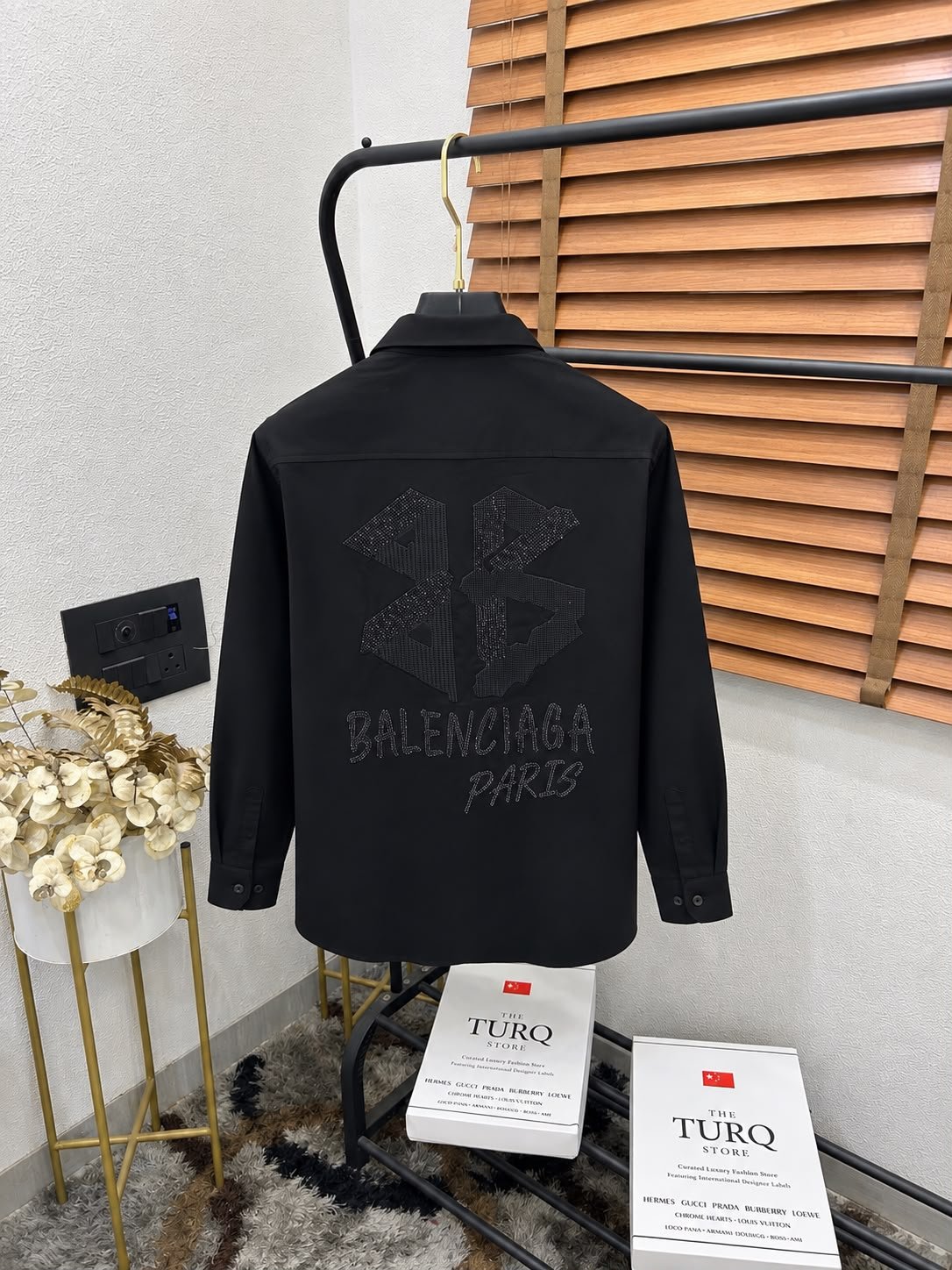 Balenciaga Logo Sequence Black Shirt First Copy