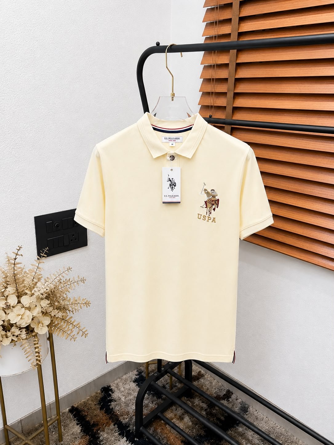 Men's U.S. Polo Assn. Premium Cotton Cream Polo T-Shirt